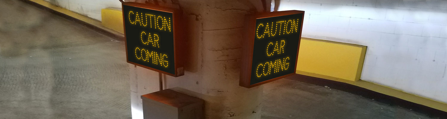 LED Parking Caution Alert Signs, Parking Safety Signs, LED Warning  Signage, Lit Caution Vehicle Exiting LED Signs