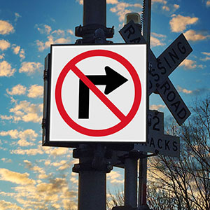 no left turn sign image