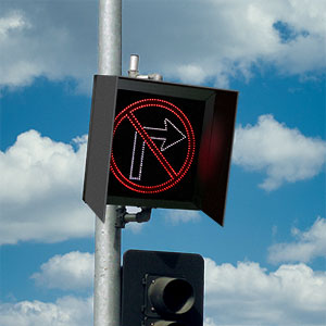 dark no right turn sign image