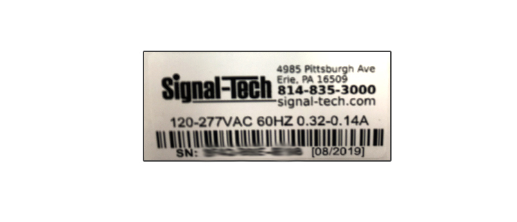 Locate the Serial Number on Signal-Tech Signs